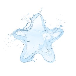 Splash of fresh water in shape of star isolated on white