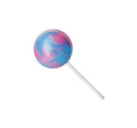 Photo of Tasty colorful lollipop isolated on white. Confectionery product