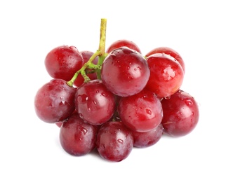 Photo of Fresh ripe juicy red grapes isolated on white