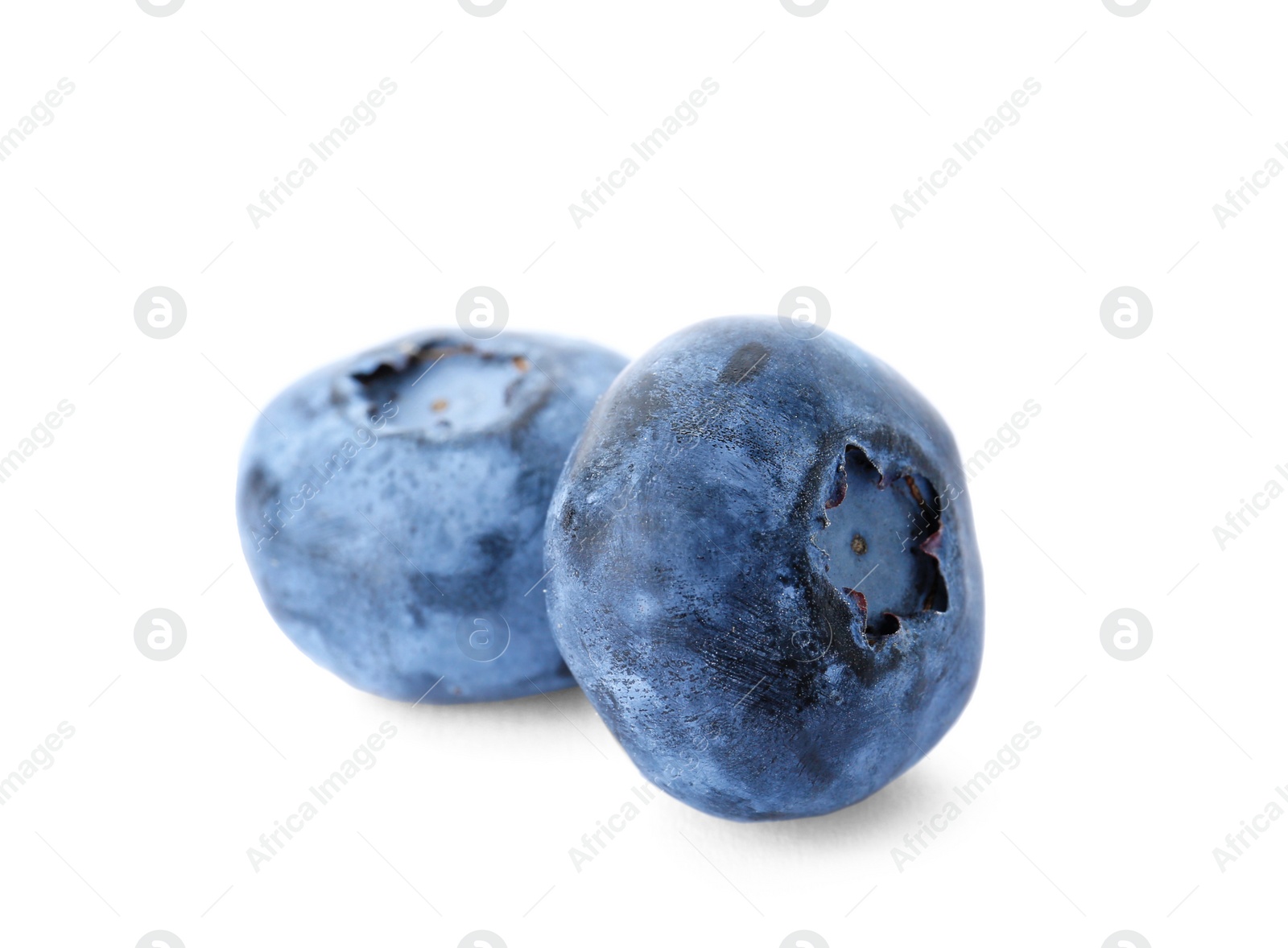 Photo of Fresh ripe blueberries on white background. Organic berry