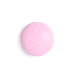 One tasty pink bubble gum isolated on white, top view