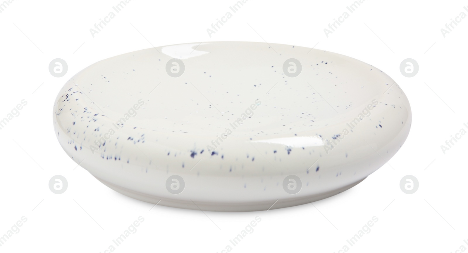 Photo of One beautiful ceramic plate isolated on white