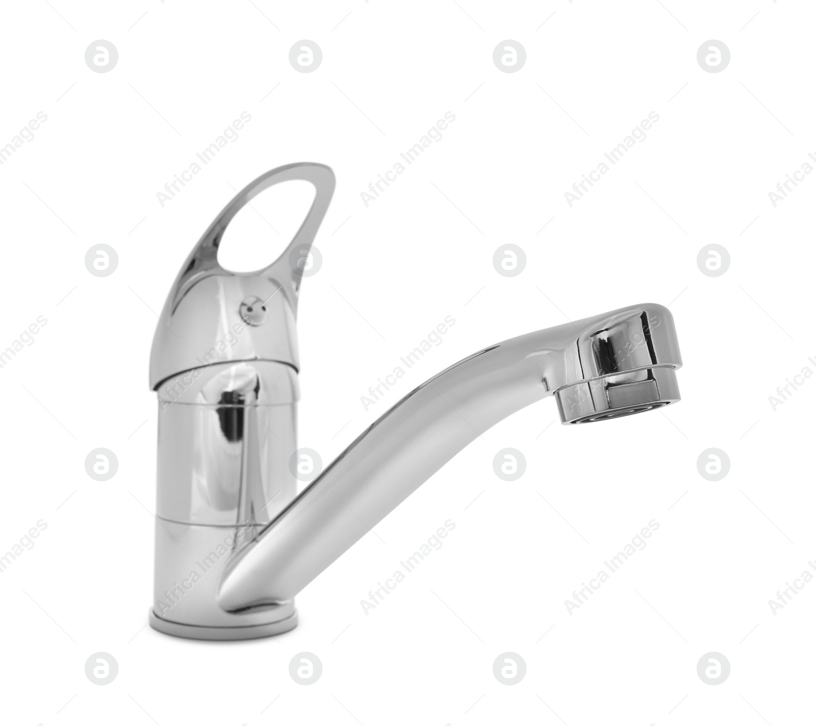 Photo of Single handle water tap isolated on white