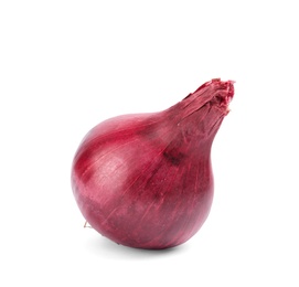 Ripe red onion on white background