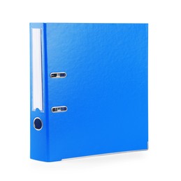 Photo of One blue office folder isolated on white