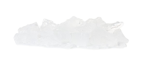 Photo of Pile of crushed ice isolated on white