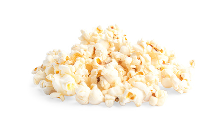 Photo of Tasty fresh pop corn isolated on white