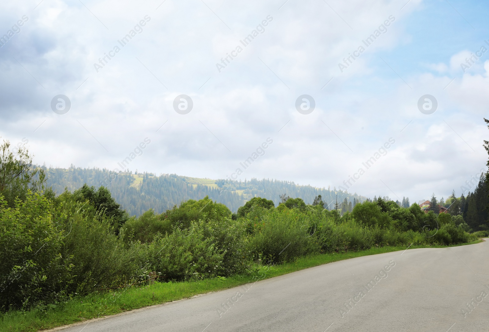 Photo of Picturesque landscape with road in mountains