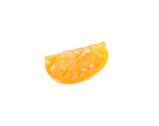 Piece of ripe orange physalis fruit isolated on white