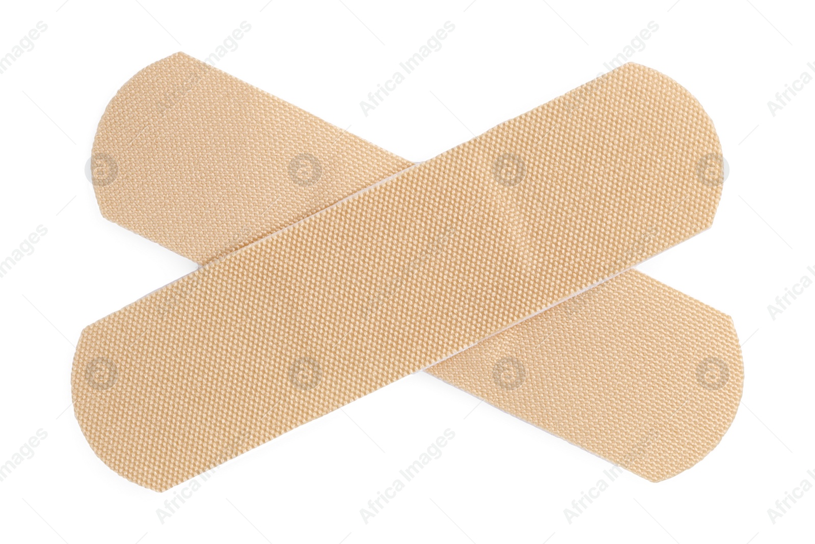 Photo of Medical adhesive bandages isolated on white, top view