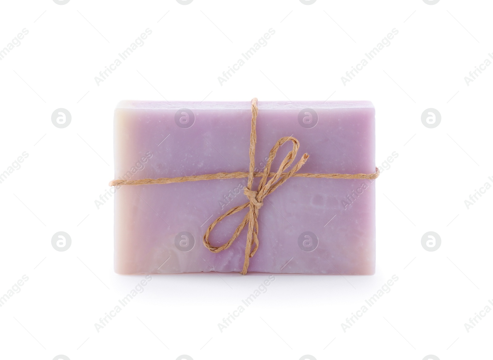 Photo of Bar of organic handmade soap isolated on white