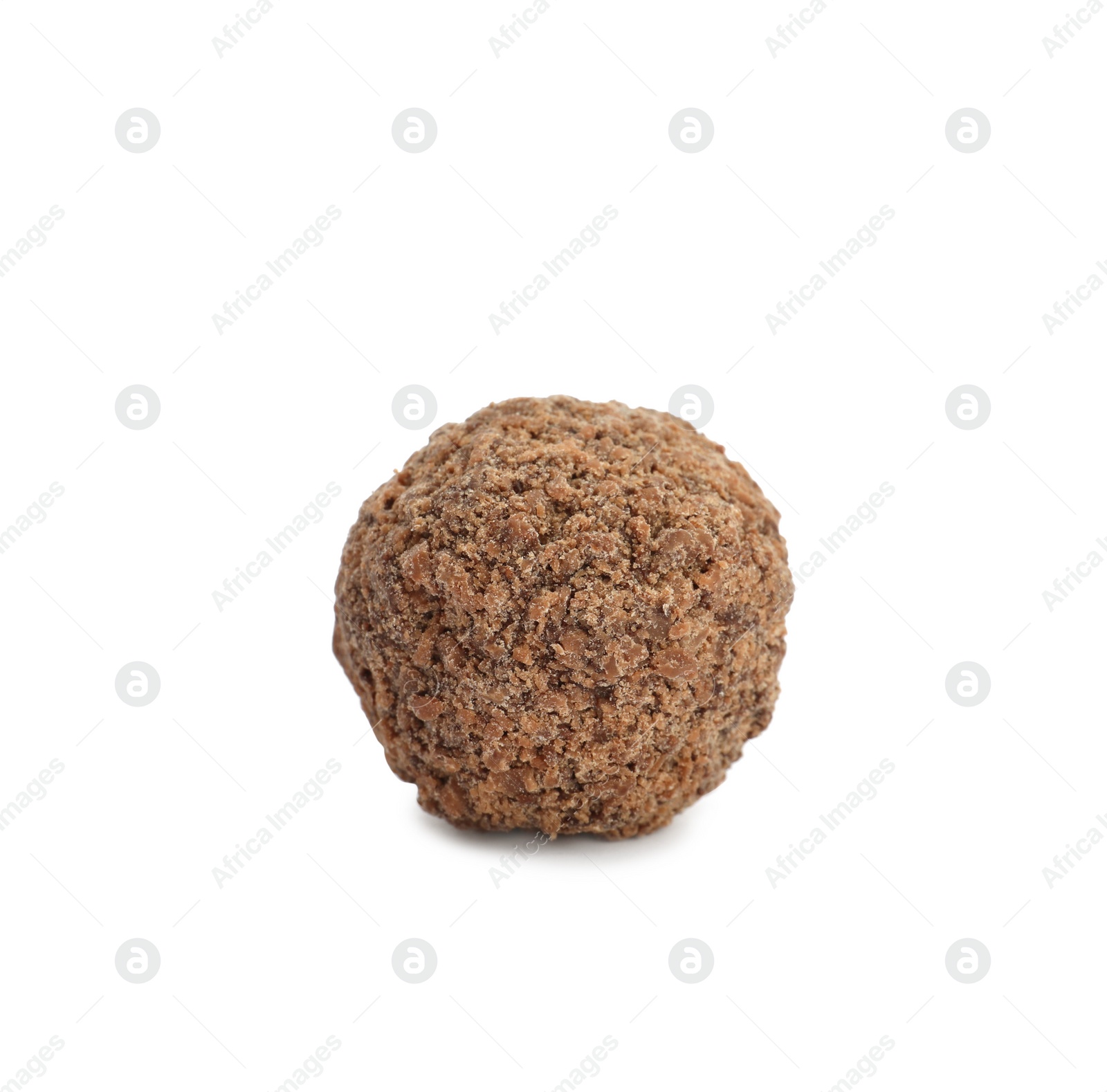 Photo of Delicious sweet chocolate truffle isolated on white