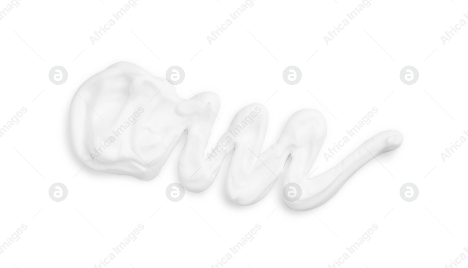 Photo of Smear of shaving foam isolated on white, top view