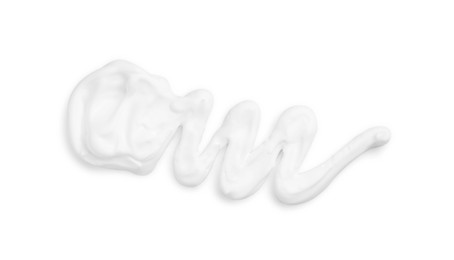 Smear of shaving foam isolated on white, top view