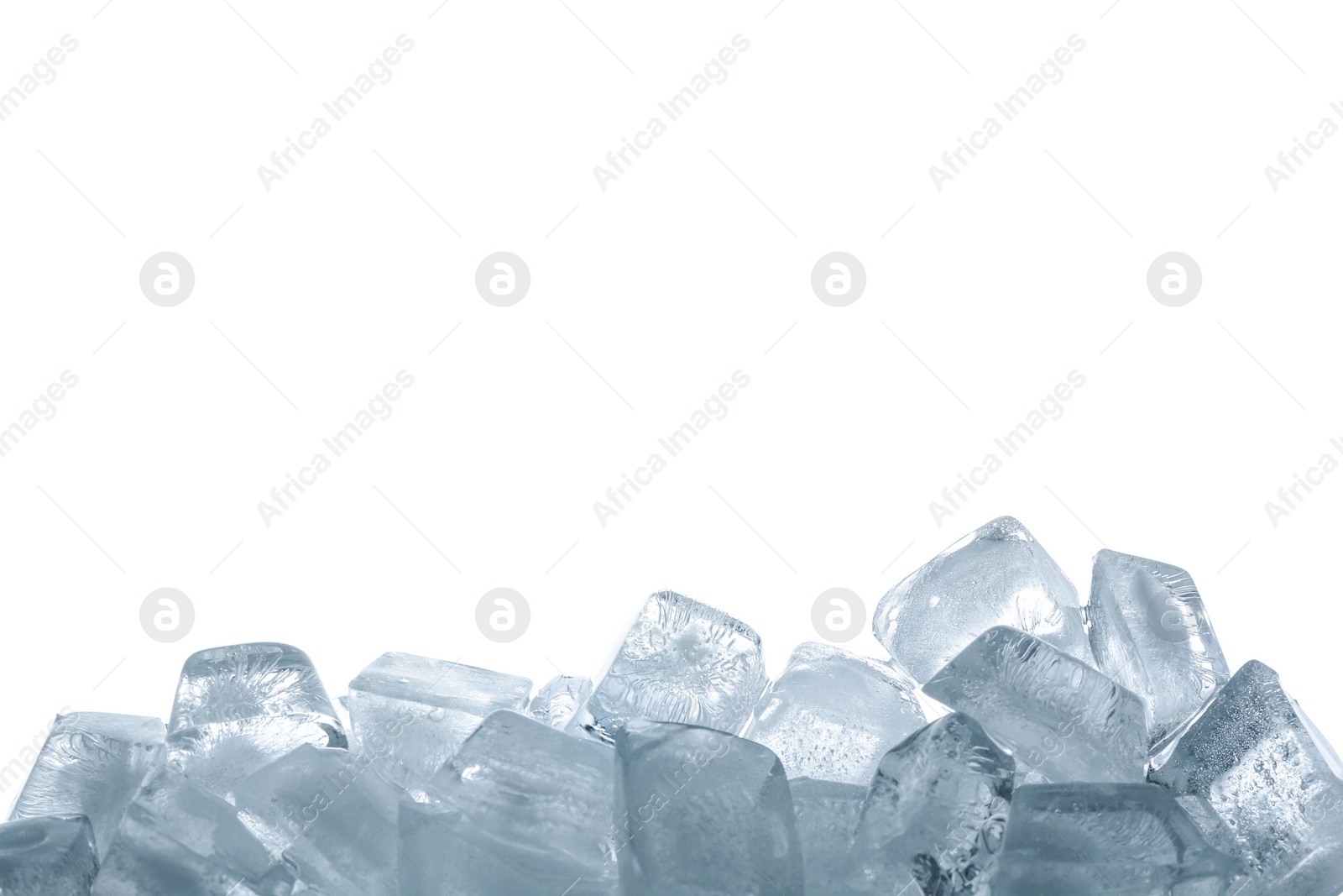 Photo of Crystal clear ice cubes isolated on white