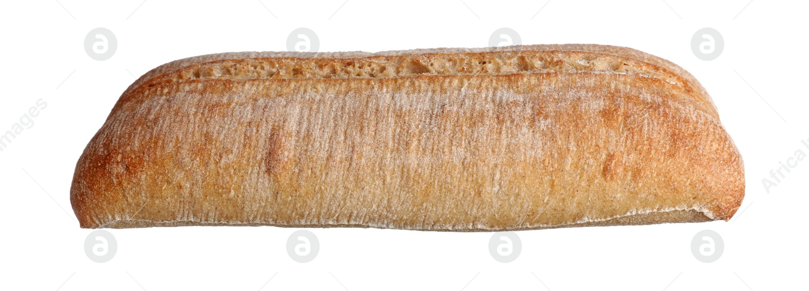 Photo of Crispy ciabatta isolated on white. Fresh bread