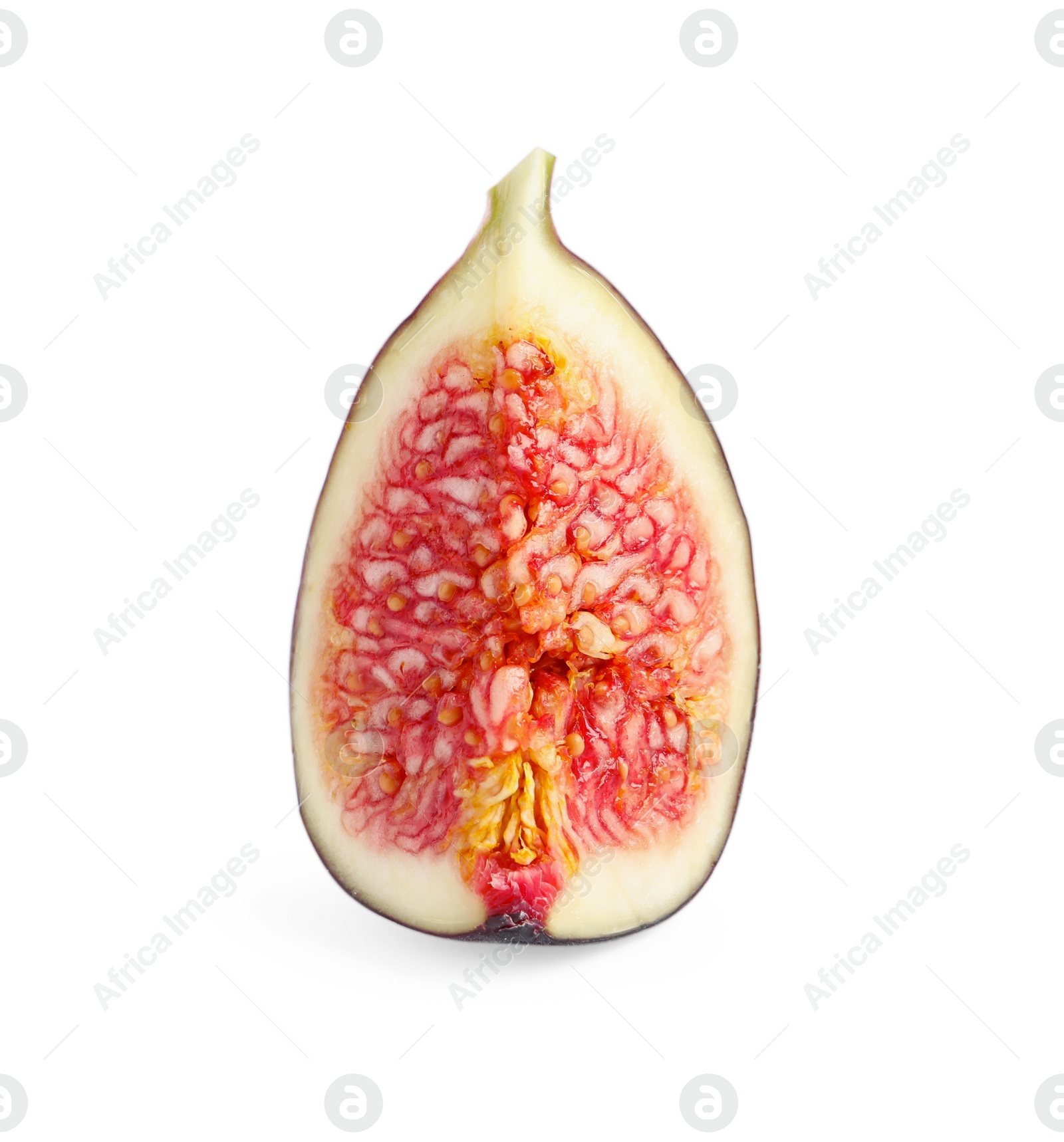 Photo of Slice of fresh fig isolated on white