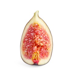 Slice of fresh fig isolated on white