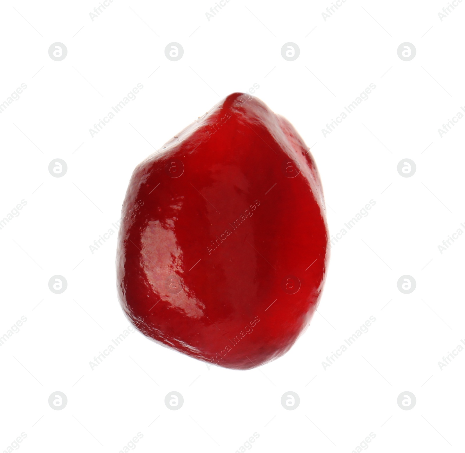 Photo of Juicy ripe pomegranate seed on white background