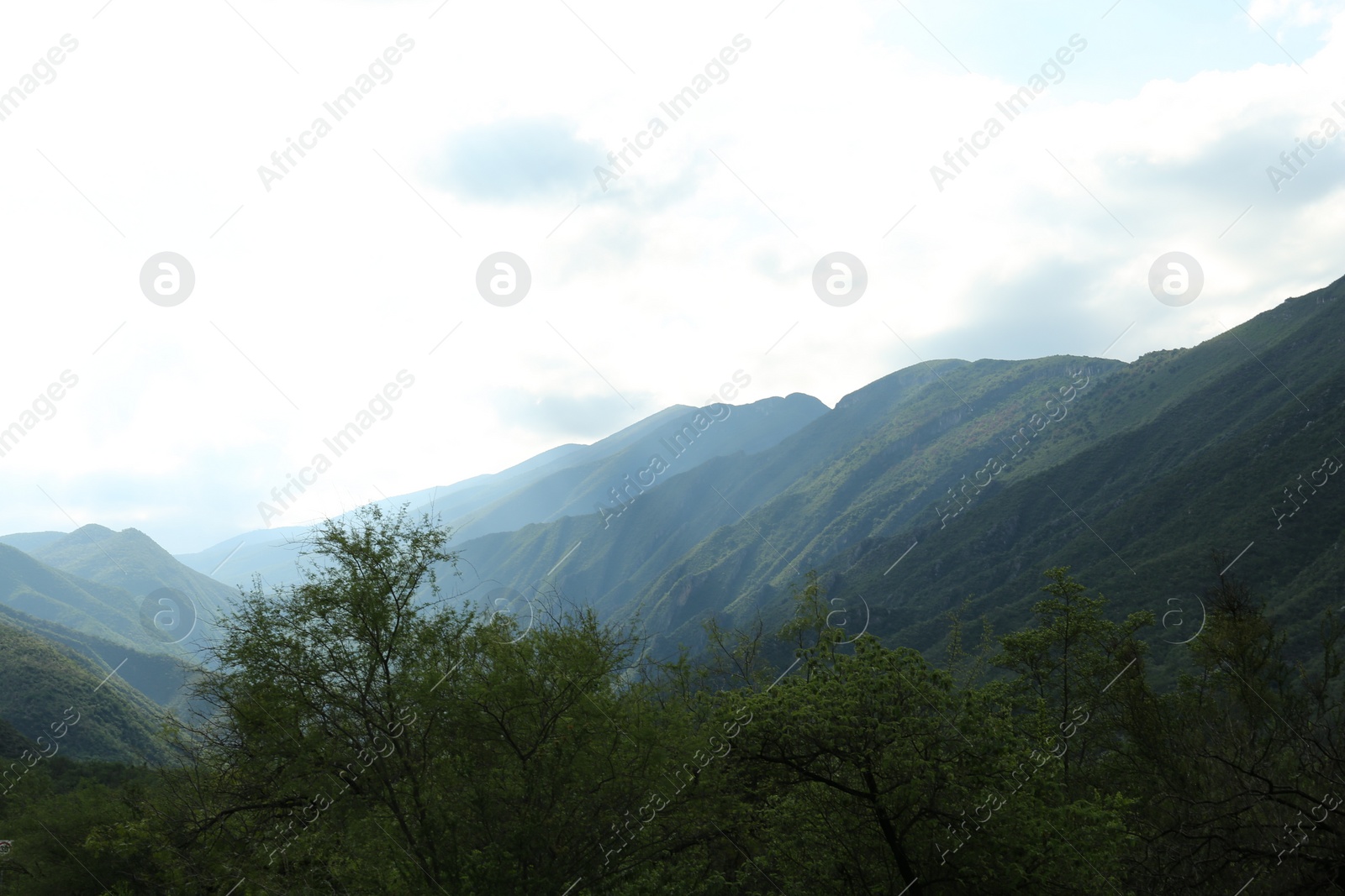 Photo of Picturesque landscape with beautiful high mountains outdoors