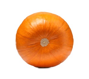 Photo of One fresh orange pumpkin isolated on white