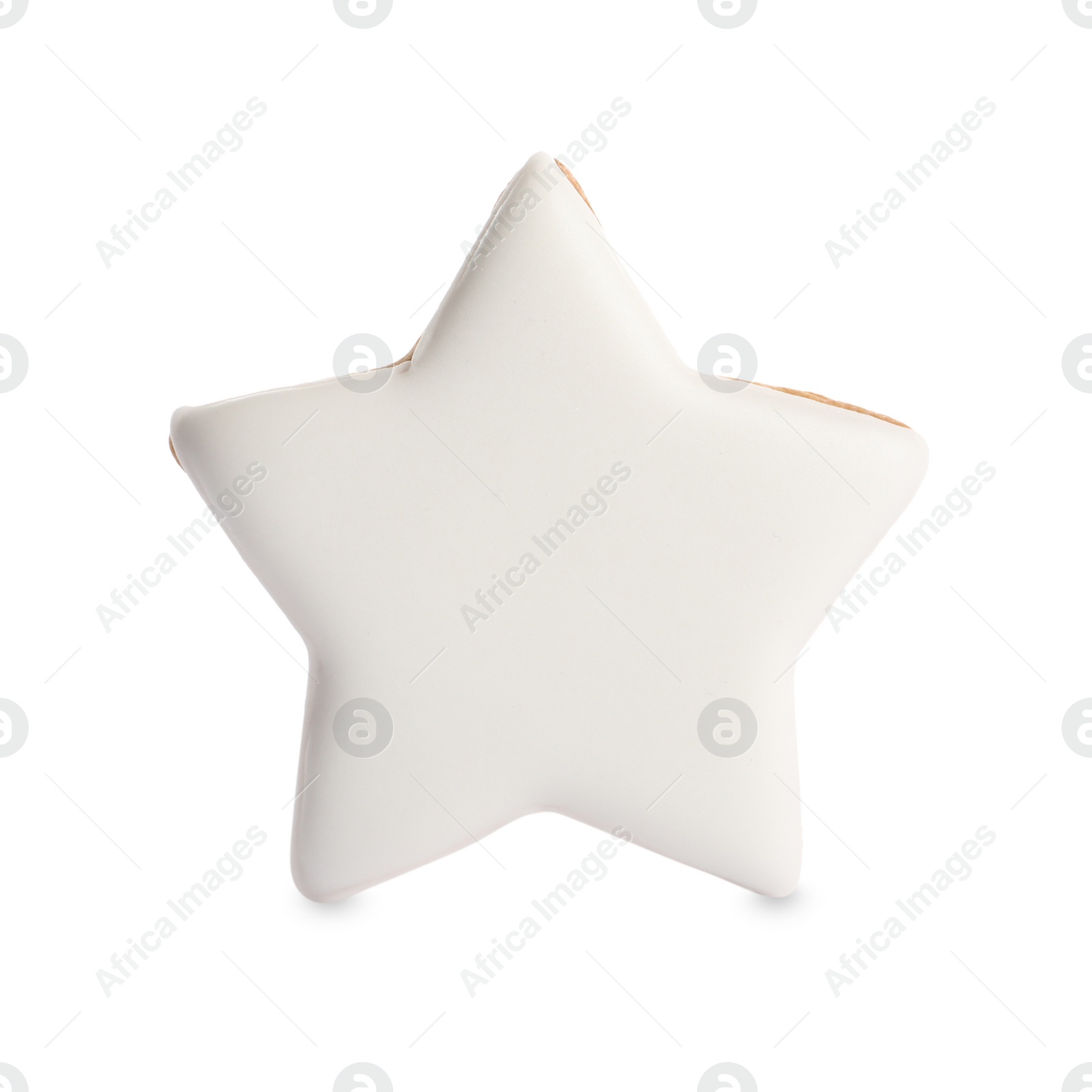 Photo of Tasty star shaped Christmas cookie isolated on white