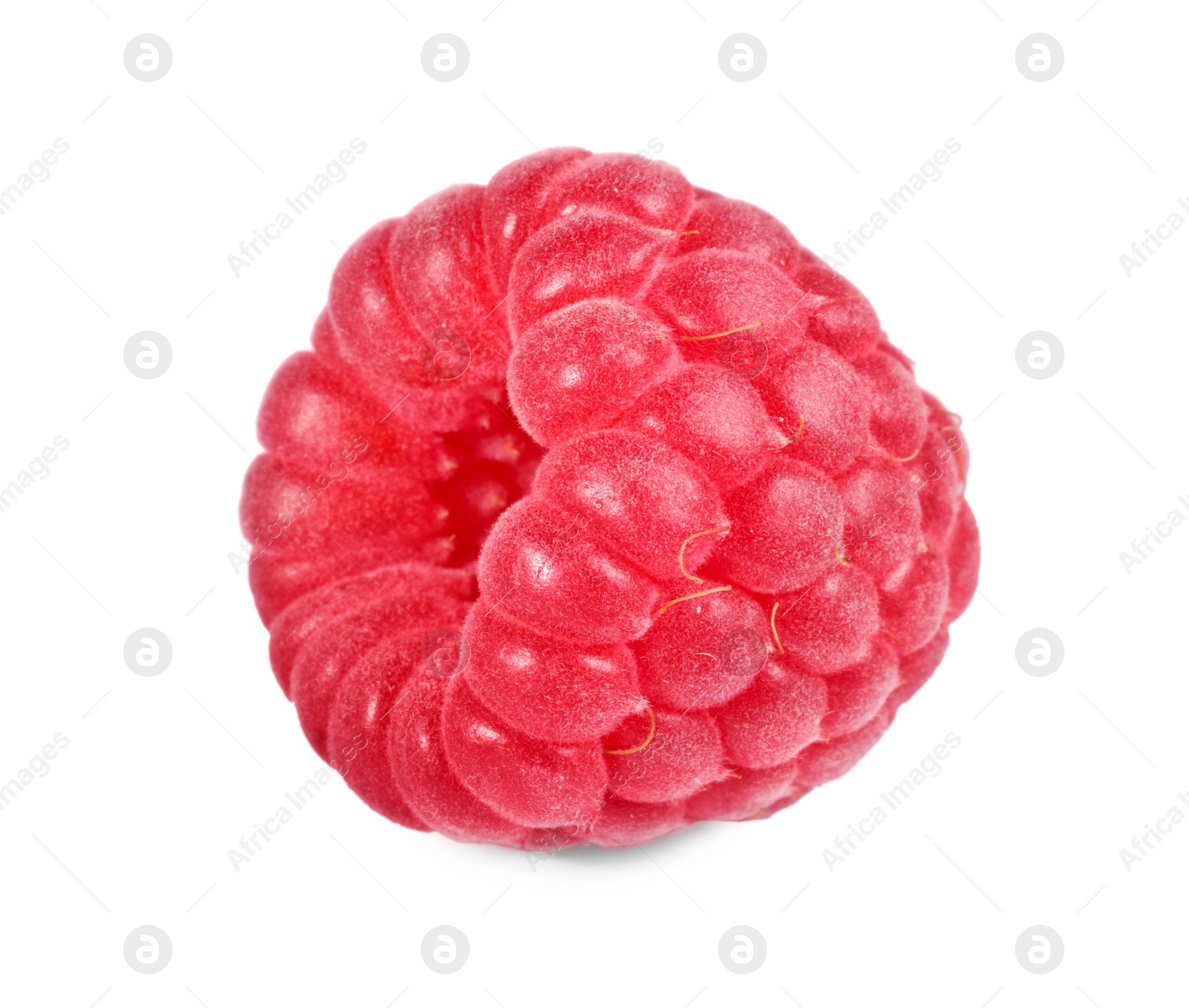 Photo of One tasty ripe raspberry isolated on white