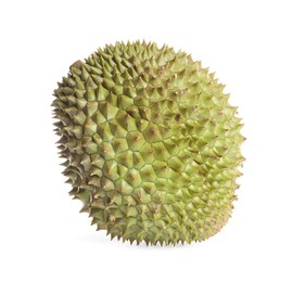 One whole ripe durian isolated on white