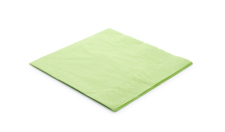 Photo of Clean paper napkin on white background. Personal hygiene