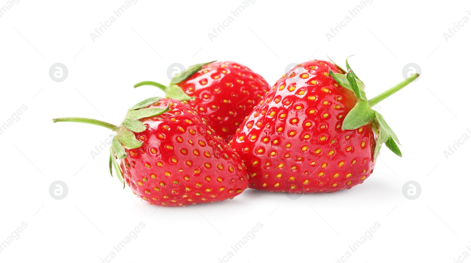 Photo of Delicious fresh ripe strawberries isolated on white