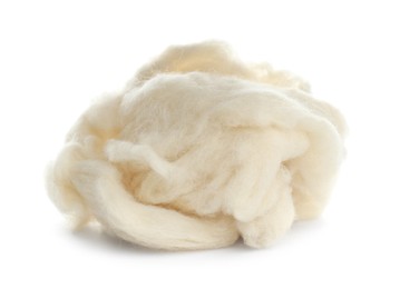 Photo of Heap of soft wool isolated on white