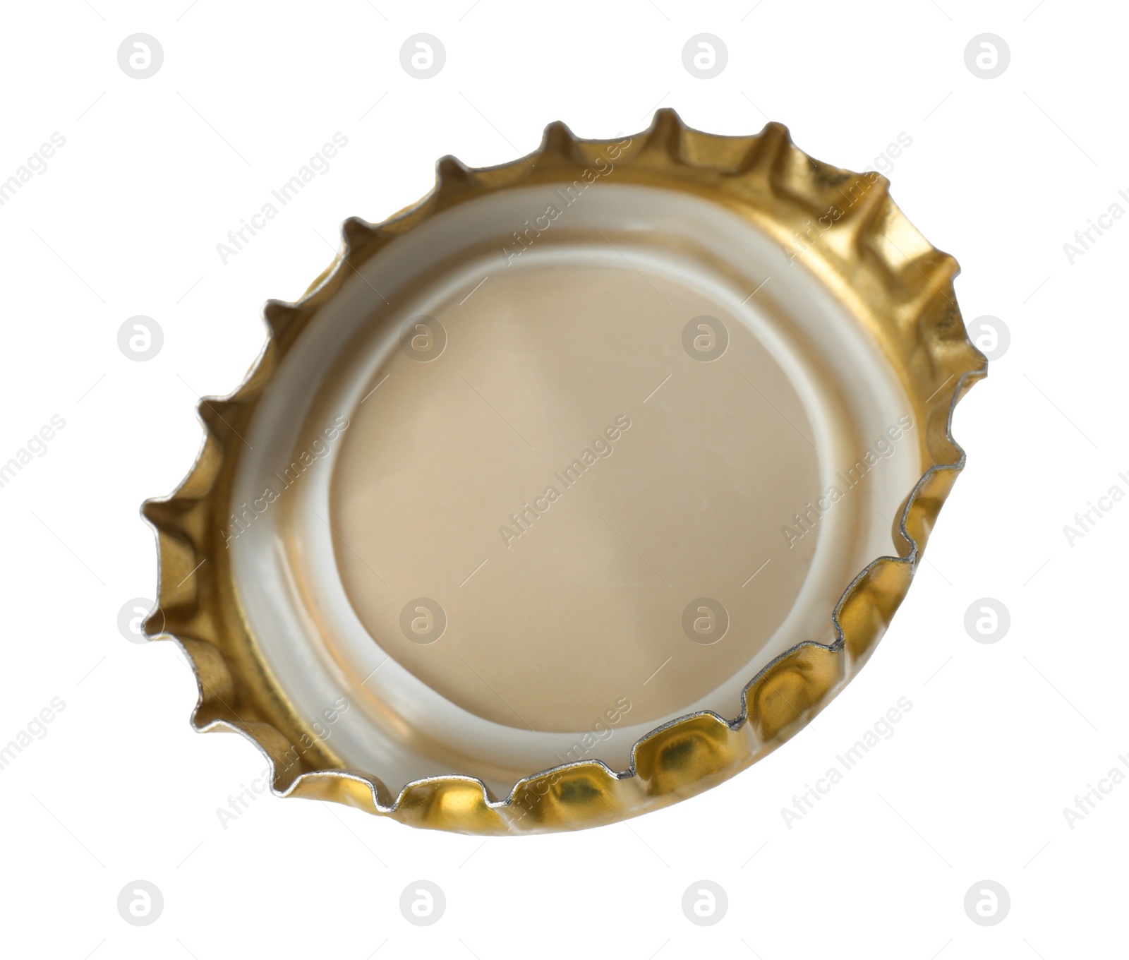 Photo of One beer bottle cap isolated on white