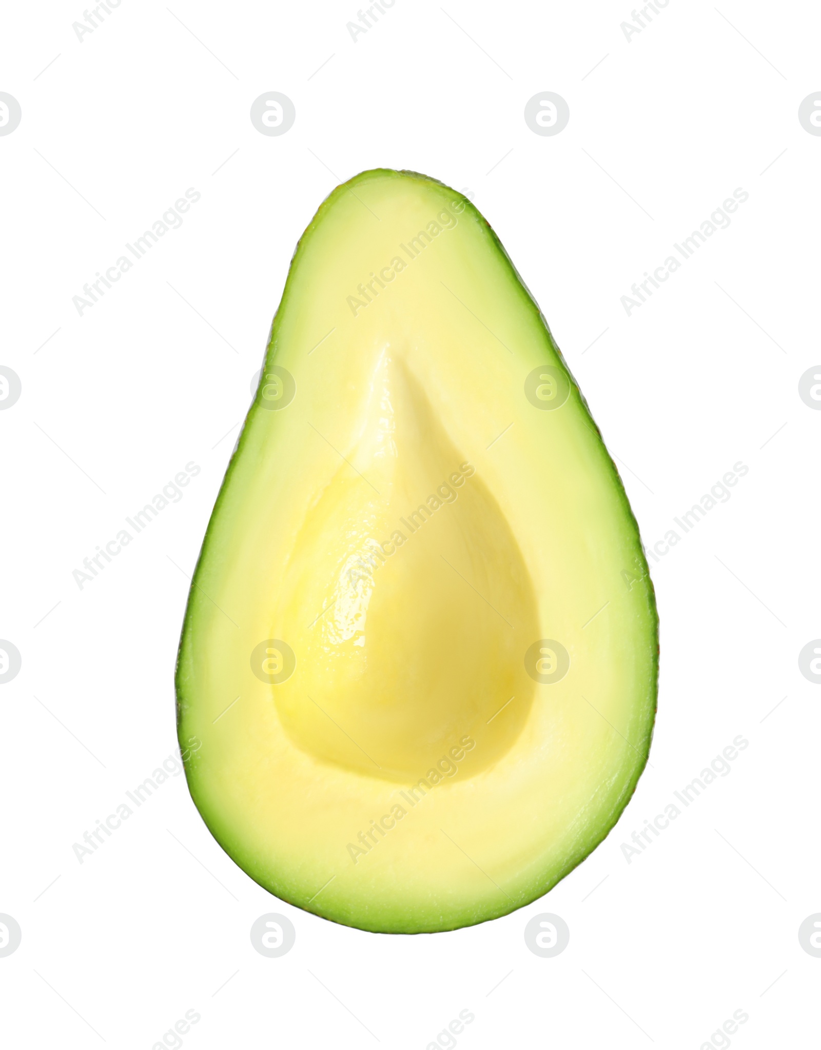 Photo of Half of avocado on white background