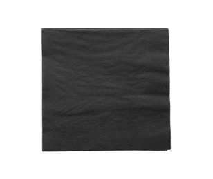 Photo of Black clean paper tissue isolated on white, top view