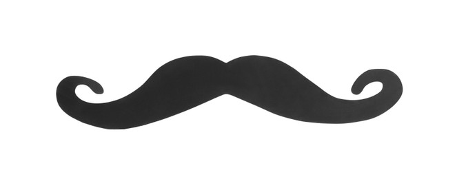 Fake paper mustache isolated on white, top view