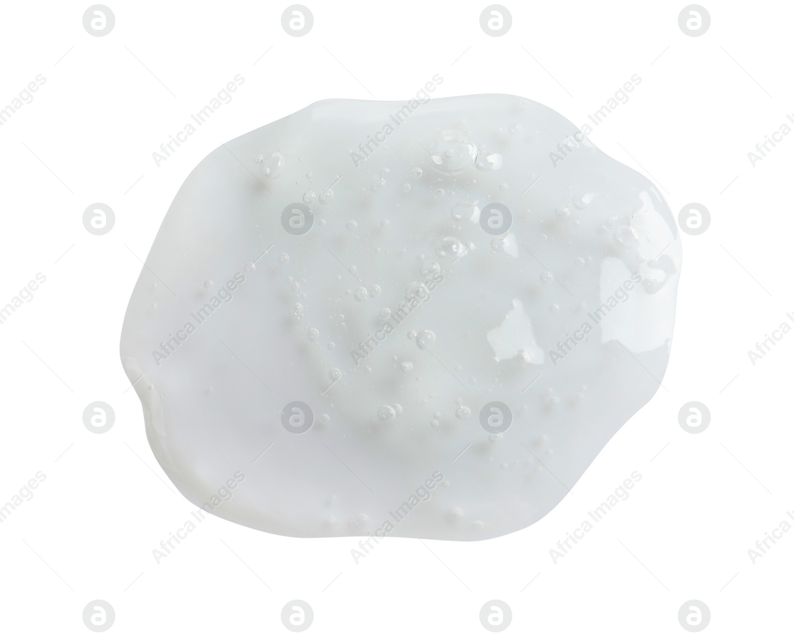 Photo of Sample of transparent cosmetic gel isolated on white, top view