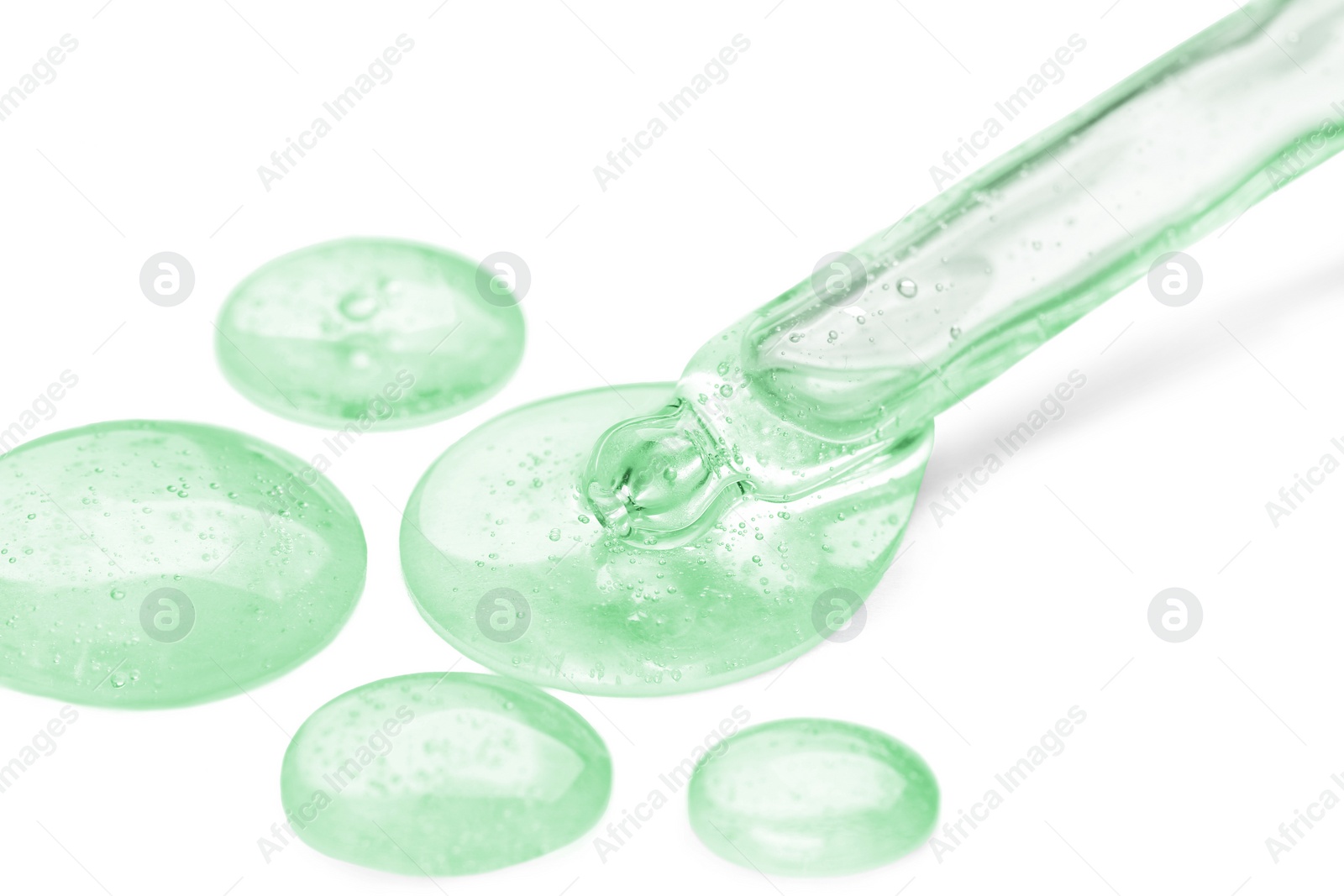 Image of Dropper with serum on white background. Skin care product