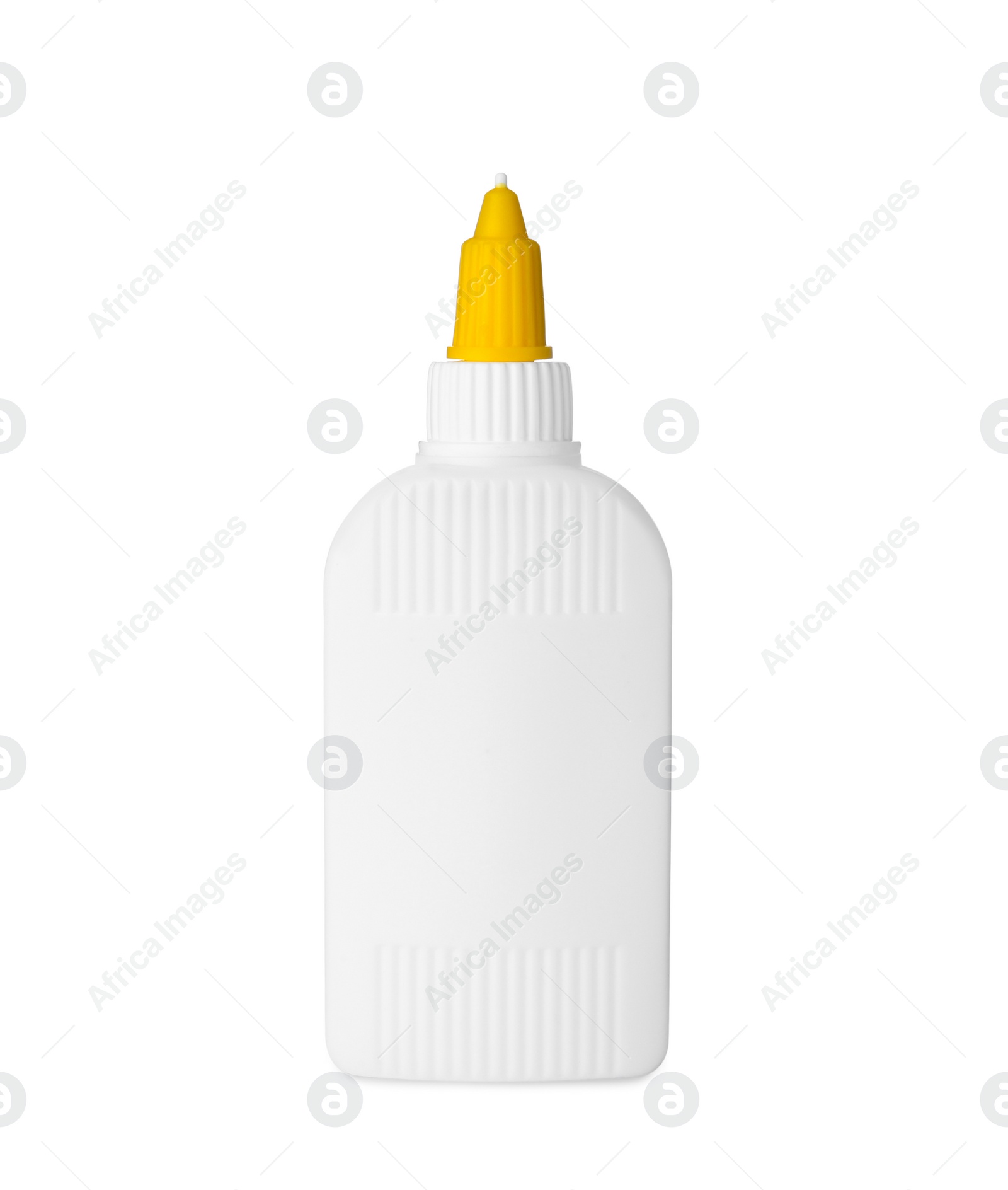 Photo of Blank bottle of glue isolated on white