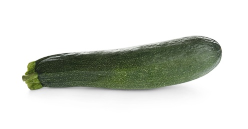 Photo of Fresh ripe green zucchini isolated on white