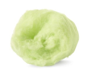 Sweet green cotton candy isolated on white