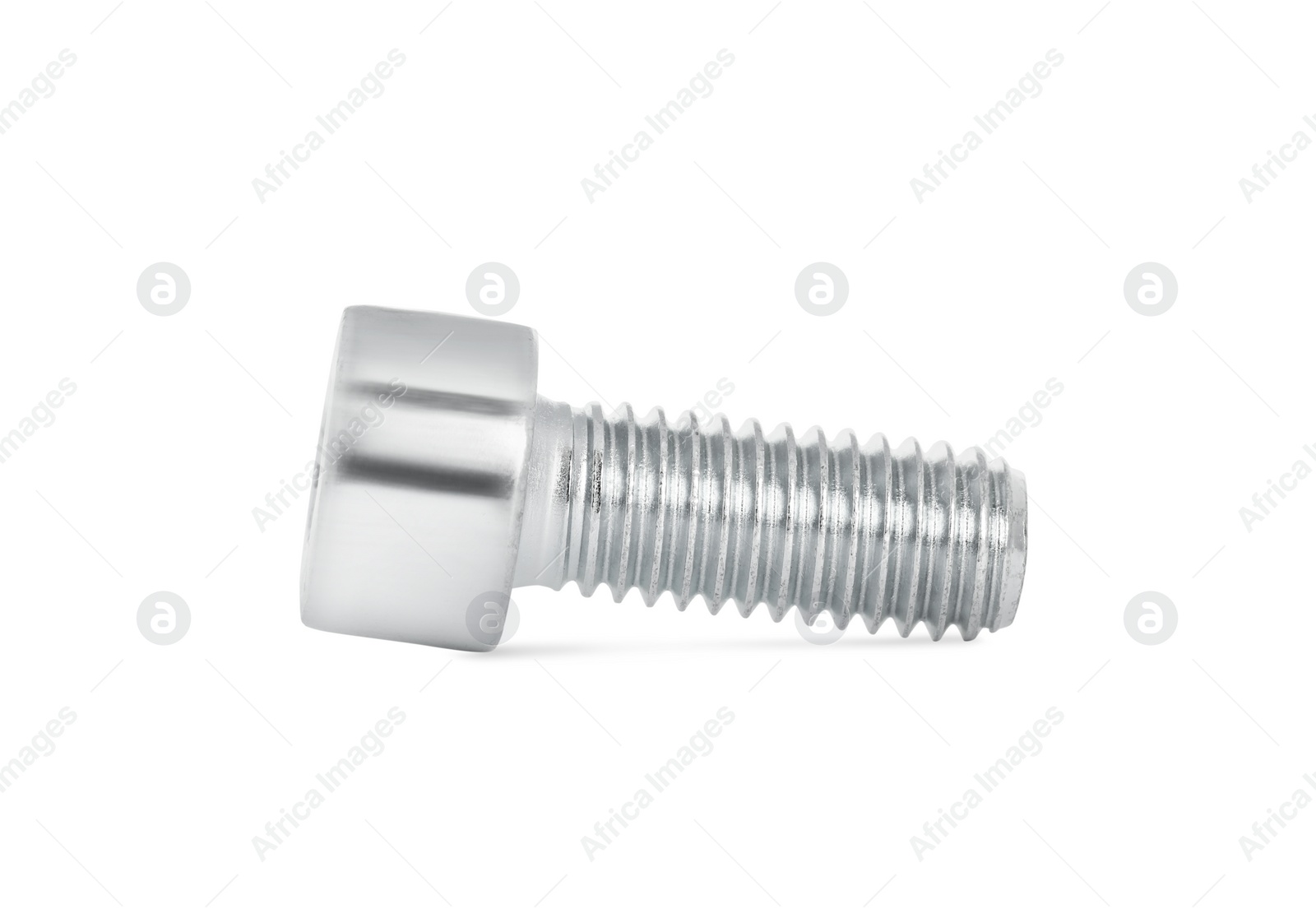 Photo of One metal socket bolt isolated on white