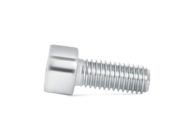 Photo of One metal socket bolt isolated on white