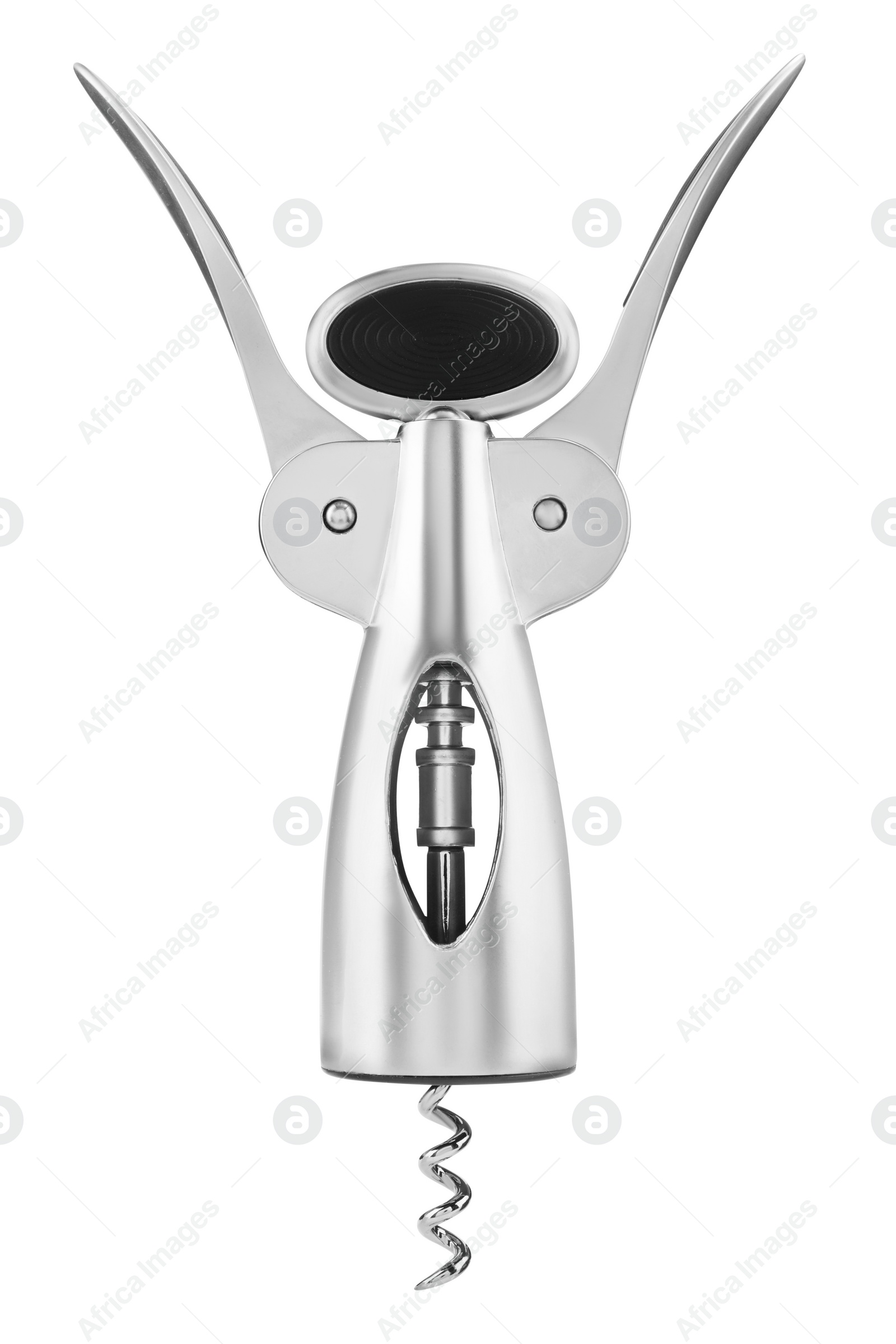 Photo of One wing corkscrew isolated on white. Kitchen utensil