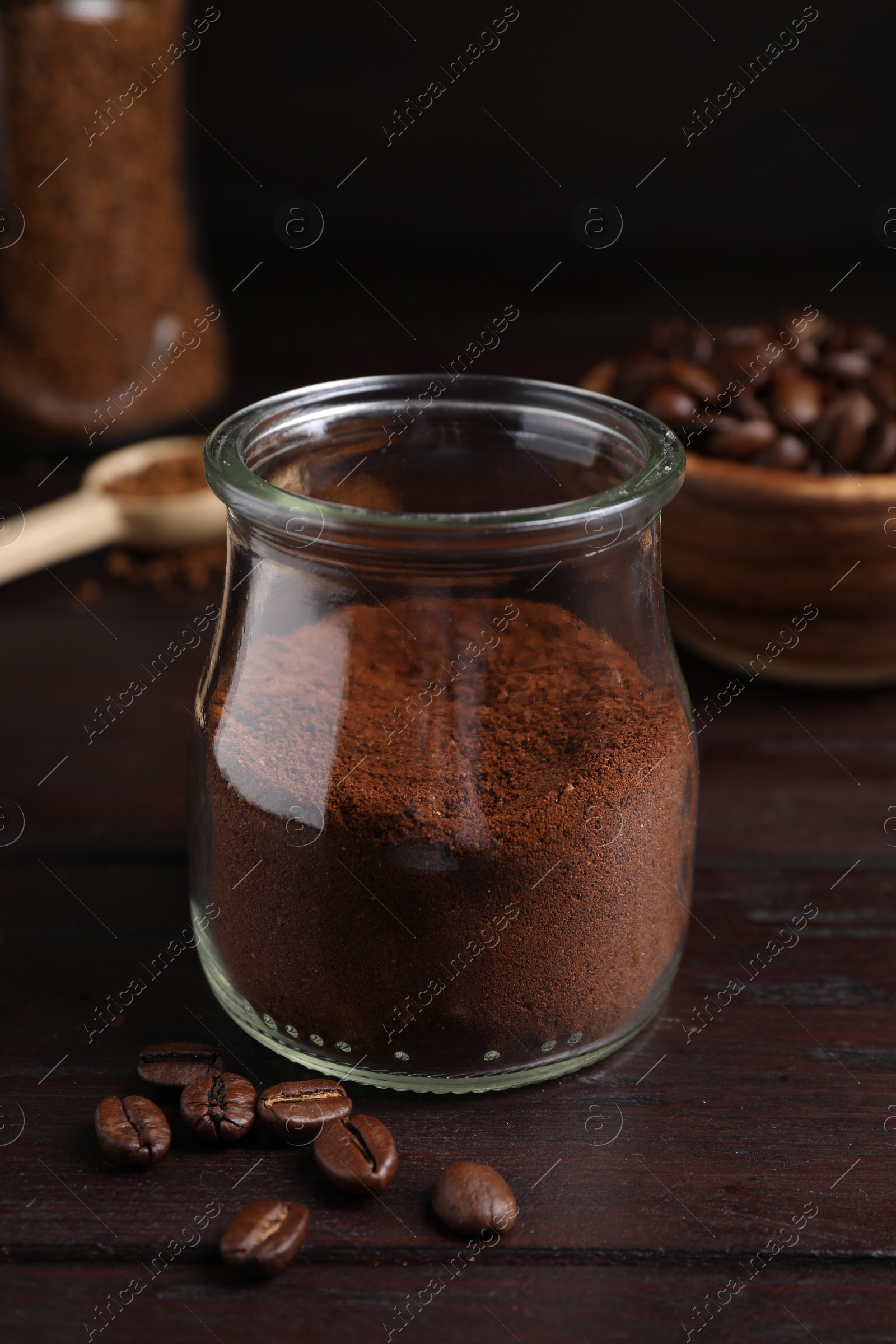 Photo of Different types of coffee on wooden table