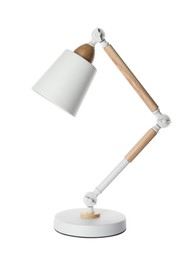 Stylish modern table lamp isolated on white