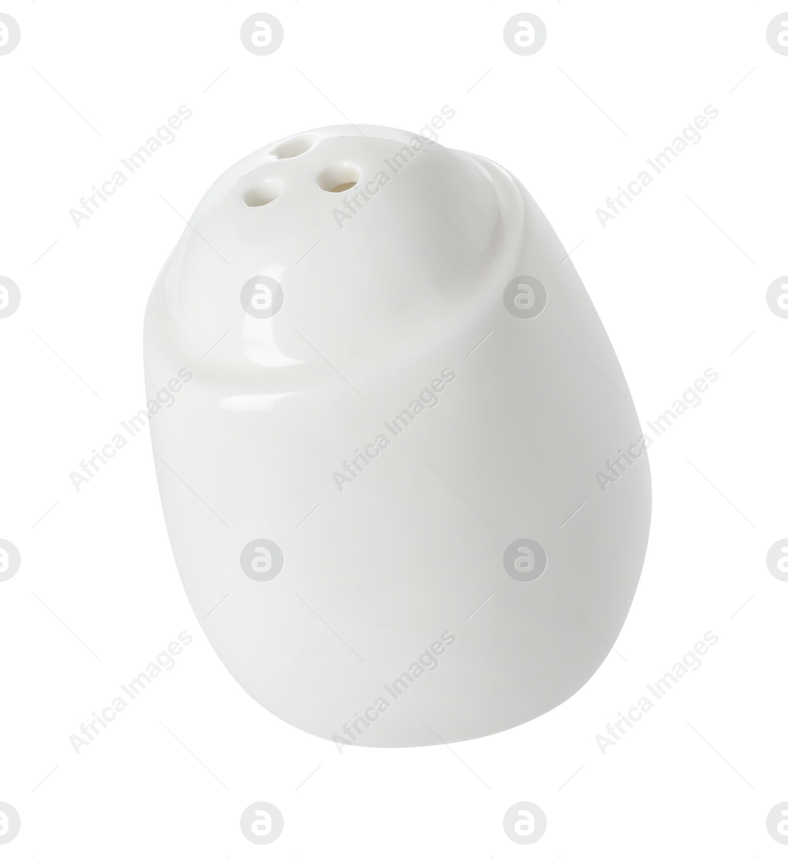 Photo of One ceramic spice shaker isolated on white