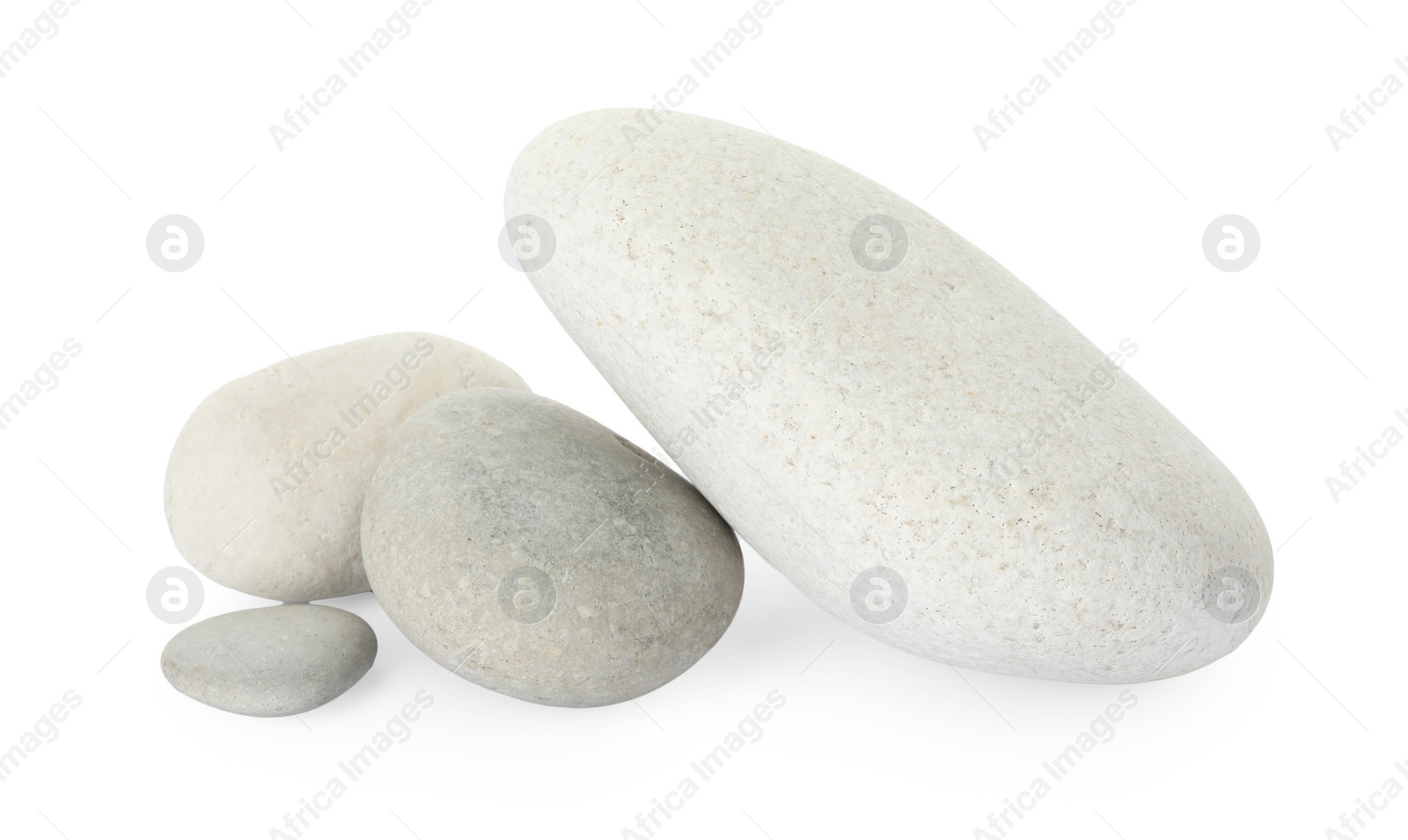 Photo of Group of different stones isolated on white