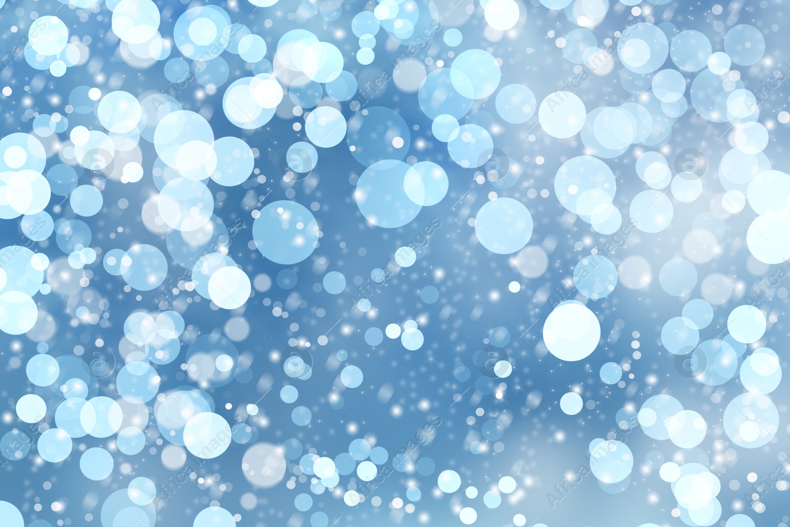 Image of Blurred view of beautiful Christmas lights, bokeh effect