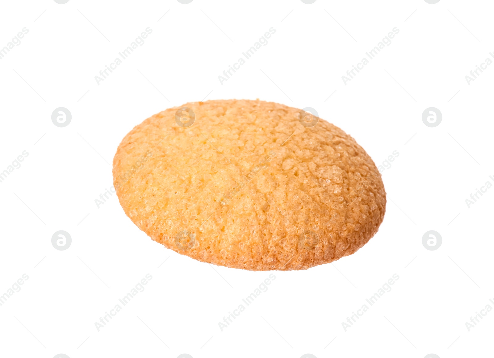 Photo of One tasty Danish butter cookie isolated on white