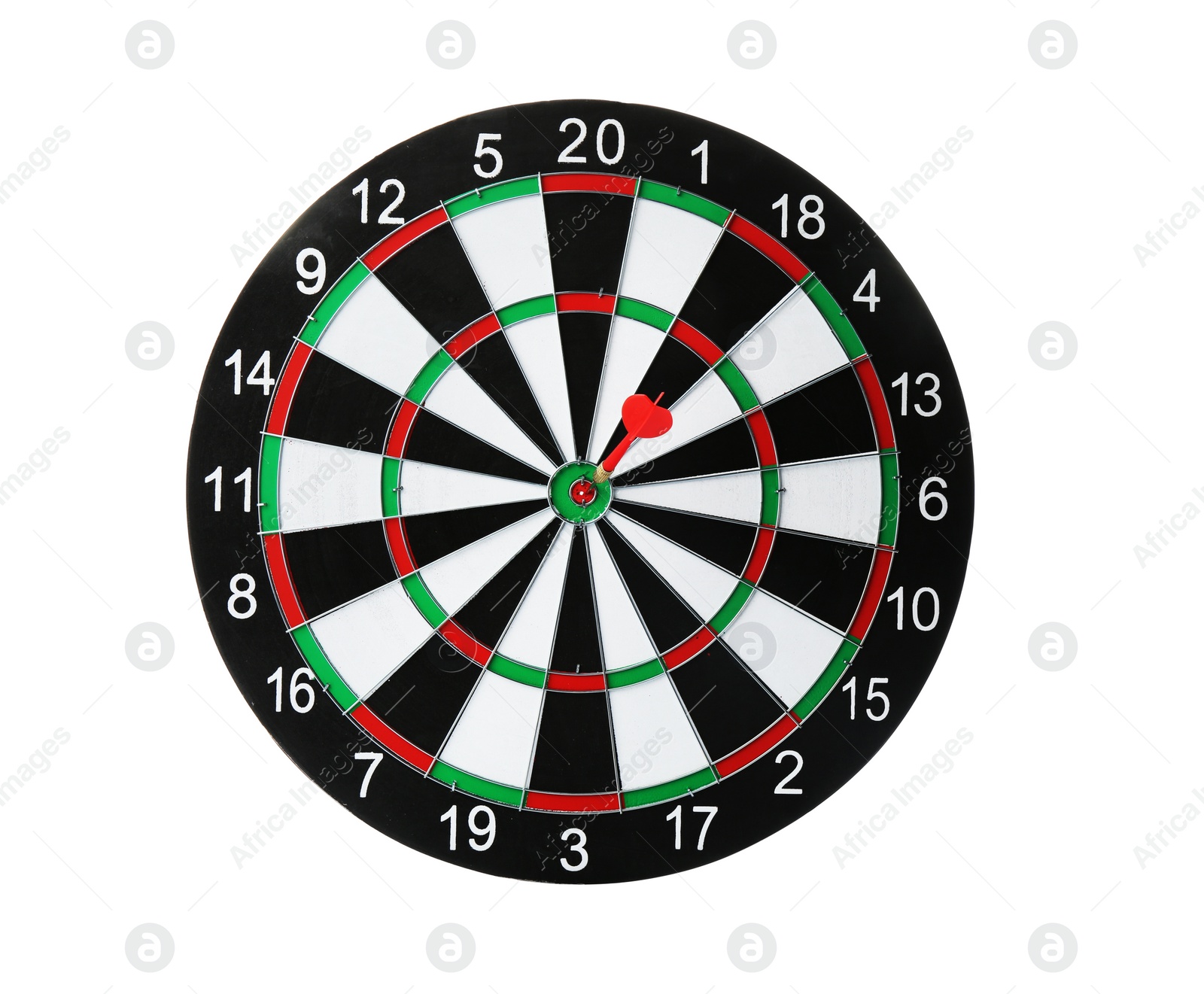 Photo of Dart board with color arrow hitting target